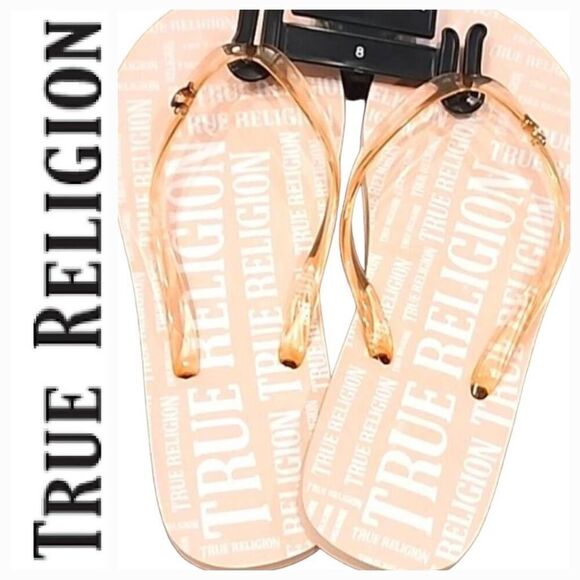 True Religion Logo Thong Sandals - Picture 1 of 6